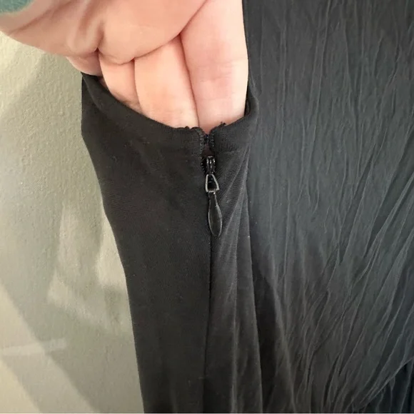 Luxely at Nordstrom Women’s River Black Cap Sleeve Draped Top Dress Sz XL NWT